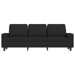 vidaXL Canapea cu 3 locuri cu taburet, negru, 180 cm, material textil vidaXL Canapea cu 3 locuri cu taburet, negru, 180 cm, material textil