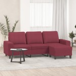 vidaXL Canapea cu 3 locuri și taburet, roșu vin, 180 cm, textil vidaXL Canapea cu 3 locuri și taburet, roșu vin, 180 cm, textil
