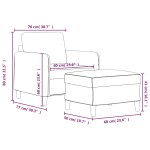 vidaXL Fotoliu canapea cu taburet, gri deschis, 60 cm, catifea