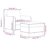 vidaXL Fotoliu canapea cu taburet, crem, 60 cm, catifea