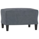 vidaXL Canapea cu 3 locuri și taburet, gri închis, 180 cm, catifea vidaXL Canapea cu 3 locuri și taburet, gri închis, 180 cm, catifea