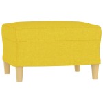vidaXL Canapea cu 3 locuri și taburet, galben deschis, 180 cm, textil vidaXL Canapea cu 3 locuri și taburet, galben deschis, 180 cm, textil