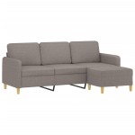 vidaXL Canapea cu 3 locuri și taburet, taupe, 180 cm, material textil vidaXL Canapea cu 3 locuri și taburet, taupe, 180 cm, material textil