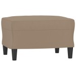 vidaXL Fotoliu canapea cu taburet, cappuccino, 60 cm, piele ecologică