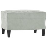 vidaXL Fotoliu canapea cu taburet, gri deschis, 60 cm, catifea