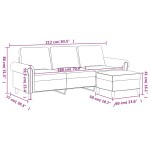 vidaXL Canapea cu 3 locuri și taburet, negru, 180 cm, catifea vidaXL Canapea cu 3 locuri și taburet, negru, 180 cm, catifea