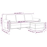 vidaXL Canapea cu 3 locuri și taburet, galben, 180 cm, catifea vidaXL Canapea cu 3 locuri și taburet, galben, 180 cm, catifea