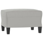 vidaXL Fotoliu canapea cu taburet, gri deschis, 60 cm, microfibră