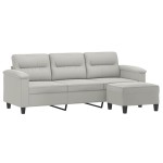 vidaXL Canapea cu 3 locuri și taburet, gri închis, 180 cm, microfibră vidaXL Canapea cu 3 locuri și taburet, gri închis, 180 cm, microfibră