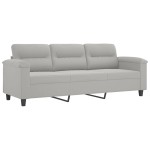 vidaXL Canapea cu 3 locuri și taburet, gri închis, 180 cm, microfibră vidaXL Canapea cu 3 locuri și taburet, gri închis, 180 cm, microfibră