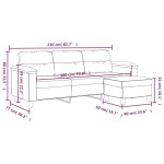 vidaXL Canapea cu 3 locuri și taburet, gri închis, 180 cm, microfibră vidaXL Canapea cu 3 locuri și taburet, gri închis, 180 cm, microfibră
