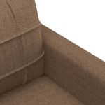 vidaXL Set de canapele cu perne, 3 piese, maro, textil vidaXL Set de canapele cu perne, 3 piese, maro, textil