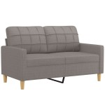 vidaXL Set de canapea cu perne, 3 piese, gri taupe, material textil