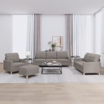 vidaXL Set de canapea cu perne, 4 piese, gri taupe, material textil vidaXL Set de canapea cu perne, 4 piese, gri taupe, material textil