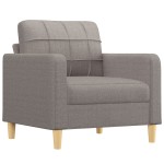 vidaXL Set de canapele cu perne, 3 piese, gri taupe, textil