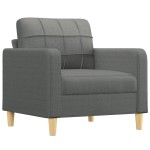 vidaXL Set de canapele cu perne, 4 piese, gri închis, material textil vidaXL Set de canapele cu perne, 4 piese, gri închis, material textil