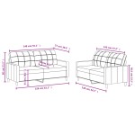 vidaXL Set de canapele cu perne, 2 piese, gri închis, textil vidaXL Set de canapele cu perne, 2 piese, gri închis, textil