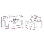 vidaXL Set de canapele cu perne, 2 piese, maro, textil