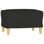 vidaXL Set de canapele cu perne, 3 piese, negru, textil vidaXL Set de canapele cu perne, 3 piese, negru, textil