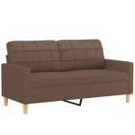 vidaXL Set de canapele cu perne, 2 piese, maro, textil