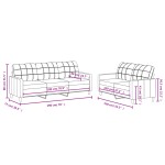 vidaXL Set de canapele cu perne, 2 piese, galben deschis, textil