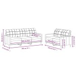 vidaXL Set canapea cu perne, 2 piese, roșu vin, material textil
