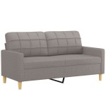 vidaXL Set de canapele cu perne, 2 piese, gri taupe, textil