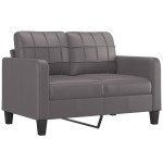 vidaXL Set de canapele cu perne, 3 piese, gri, piele ecologică vidaXL Set de canapele cu perne, 3 piese, gri, piele ecologică