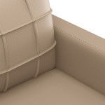 vidaXL Set de canapele cu perne, 3 piese, cappuccino, piele ecologică vidaXL Set de canapele cu perne, 3 piese, cappuccino, piele ecologică