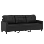 vidaXL Set de canapele cu perne, 4 piese, negru, piele ecologică vidaXL Set de canapele cu perne, 4 piese, negru, piele ecologică