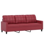 vidaXL Set de canapele cu perne, 4 piese, roșu vin, piele ecologică vidaXL Set de canapele cu perne, 4 piese, roșu vin, piele ecologică