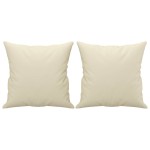 vidaXL Set de canapele cu perne, 3 piese, crem, piele ecologică vidaXL Set de canapele cu perne, 3 piese, crem, piele ecologică