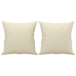 vidaXL Set de canapele cu perne, 4 piese, crem, piele ecologică vidaXL Set de canapele cu perne, 4 piese, crem, piele ecologică