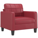 vidaXL Set de canapele cu perne, 4 piese, roșu vin, piele ecologică