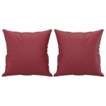 vidaXL Set de canapele cu perne, 4 piese, roșu vin, piele ecologică