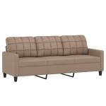 vidaXL Set de canapele cu perne, 4 piese, cappuccino, piele ecologică vidaXL Set de canapele cu perne, 4 piese, cappuccino, piele ecologică