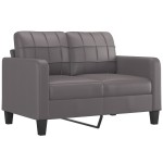 vidaXL Set de canapele cu perne, 3 piese, gri, piele ecologică vidaXL Set de canapele cu perne, 3 piese, gri, piele ecologică