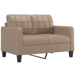 vidaXL Set de canapele cu perne, 3 piese, cappuccino, piele ecologică vidaXL Set de canapele cu perne, 3 piese, cappuccino, piele ecologică