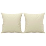 vidaXL Set de canapele cu perne, 2 piese, crem, piele ecologică