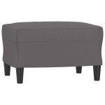 vidaXL Set de canapele cu perne, 3 piese, gri, piele ecologică vidaXL Set de canapele cu perne, 3 piese, gri, piele ecologică
