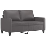 vidaXL Set de canapele cu perne, 3 piese, gri, piele ecologică vidaXL Set de canapele cu perne, 3 piese, gri, piele ecologică