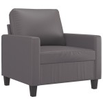vidaXL Set de canapele cu perne, 4 piese, gri, piele ecologică