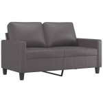 vidaXL Set de canapele cu perne, 4 piese, gri, piele ecologică