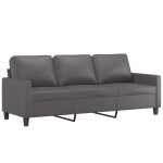 vidaXL Set de canapele cu perne, 4 piese, gri, piele ecologică