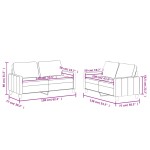 vidaXL Set de canapele cu perne, 2 piese, negru, piele ecologică