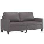 vidaXL Set de canapele cu perne, 2 piese, gri, piele ecologică