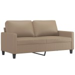 vidaXL Set de canapele cu perne, 2 piese, cappuccino, piele ecologică