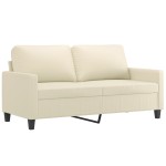 vidaXL Set de canapele cu perne, 3 piese, crem, piele ecologică vidaXL Set de canapele cu perne, 3 piese, crem, piele ecologică
