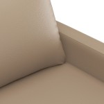 vidaXL Set de canapele cu perne, 3 piese, cappuccino, piele ecologică vidaXL Set de canapele cu perne, 3 piese, cappuccino, piele ecologică