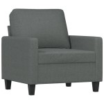 vidaXL Set de canapele cu perne, 3 piese, gri închis, textil vidaXL Set de canapele cu perne, 3 piese, gri închis, textil
